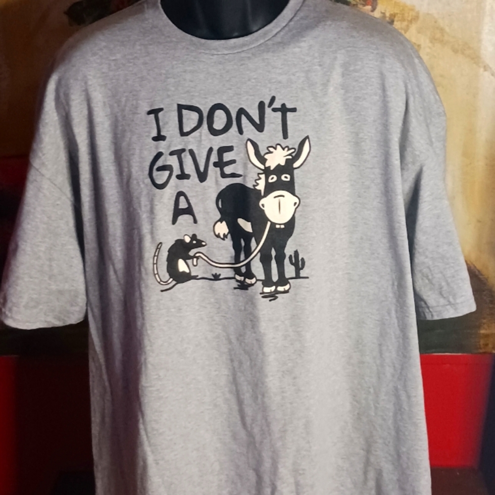 I Don’t Give a Rat's Donkey Gray Graphic T-Shirt -
